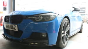 Car in workshop for tune
